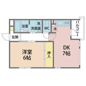 ロイヤルメゾン西宮北口VII(1DK/3階)の間取り写真