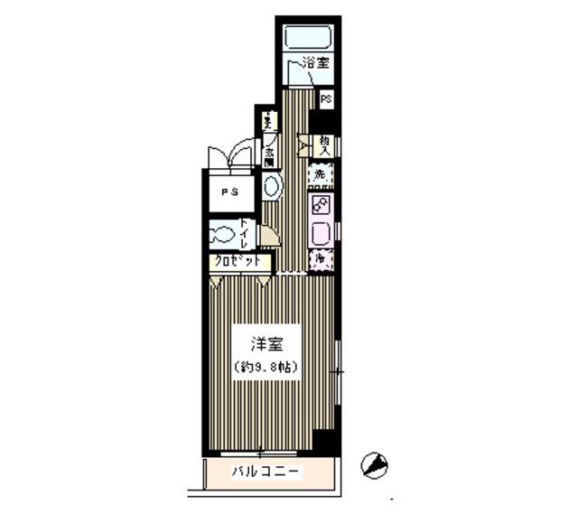 ブレコンプラザ銀座(1K/5階)の間取り写真