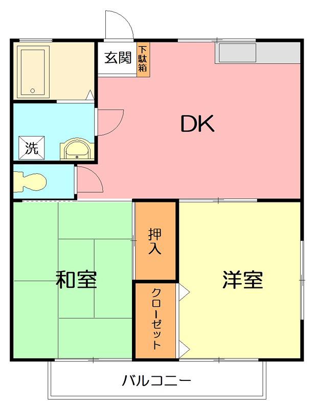 ライフ湘南(2LDK/1階)の間取り写真