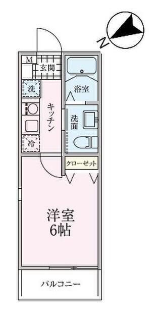 CHATEAU LIFE KIKUNA 1 シャトーライフ菊名1(1K/1階)の間取り写真