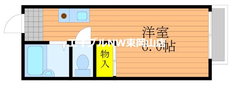 ラフィネ7(1K/1階)の間取り写真