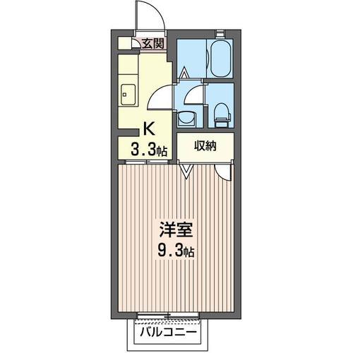 メゾン城山B(1K/2階)の間取り写真