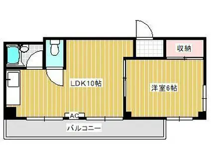 ビューハイツ清風台(1LDK/2階)の間取り写真