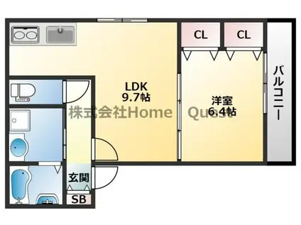 YHS末広町(1LDK/3階)の間取り写真