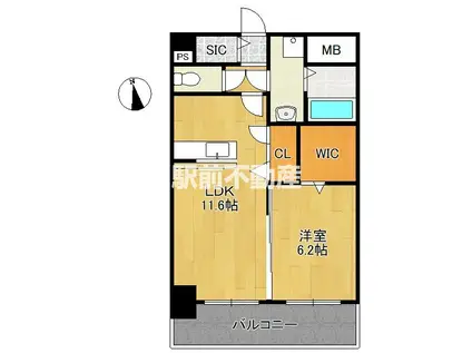 レジデンス十三部(1LDK/5階)の間取り写真