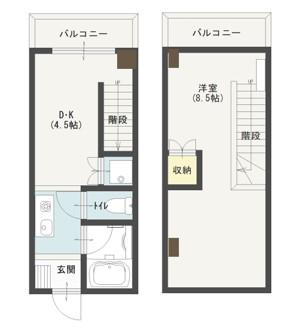 中央通196(1DK/2階)の間取り写真