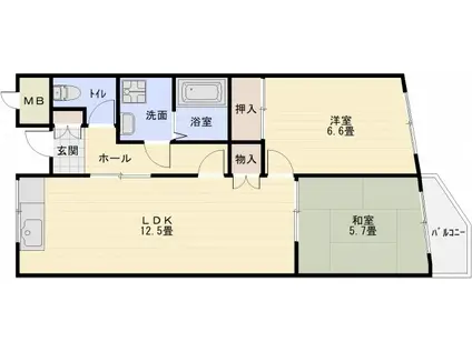 サンメイト(2LDK/3階)の間取り写真