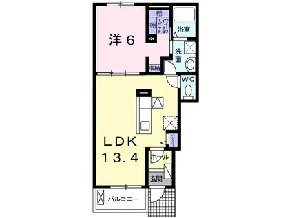 ベル・セーズI(1LDK/1階)の間取り写真