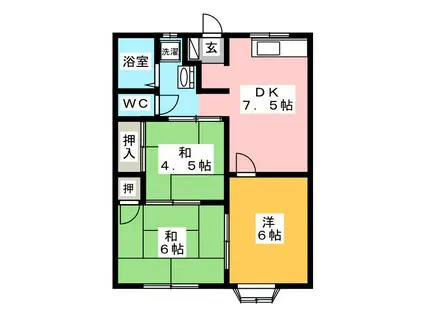 URBAN LIME(3DK/1階)の間取り写真