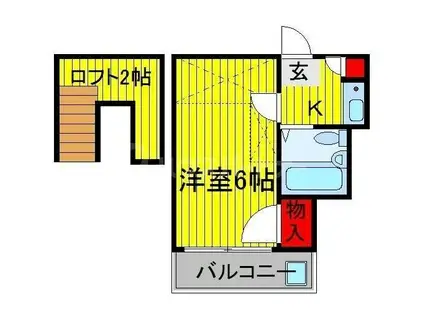 COURT豊四季(1K/2階)の間取り写真