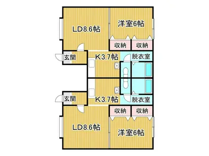 コーポイシグロ(1LDK/1階)の間取り写真