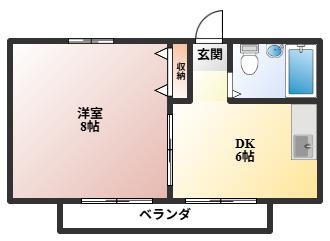 ベストレジデンス蛍池(1DK/3階)の間取り写真