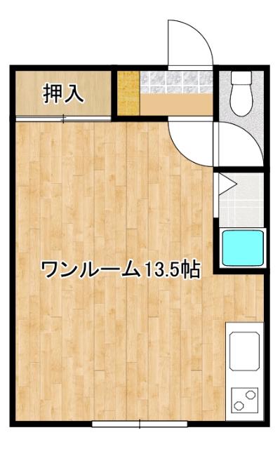 ピュアハウス(ワンルーム/2階)の間取り写真
