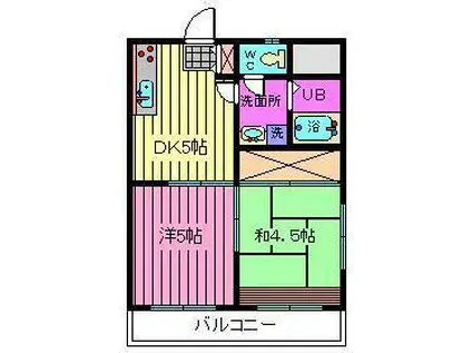 シャルム宮原(2DK/2階)の間取り写真