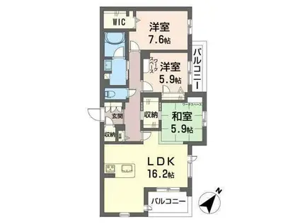 CASA OTSUBO(3LDK/2階)の間取り写真