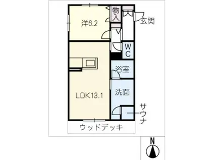 リラフォート(1LDK/1階)の間取り写真