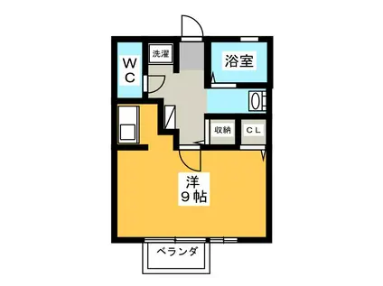 マーメゾンK(ワンルーム/2階)の間取り写真
