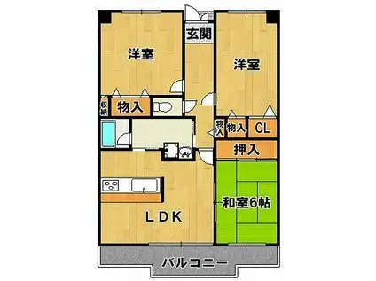 アミル21・スィートピー館(3LDK/8階)の間取り写真