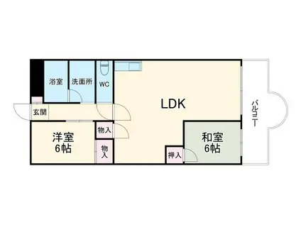 セントポーリア東豊中(2LDK/2階)の間取り写真