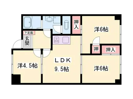 ロワイヤル森田(3LDK/2階)の間取り写真