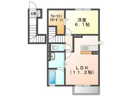 あかりIII(1LDK/2階)の間取り写真