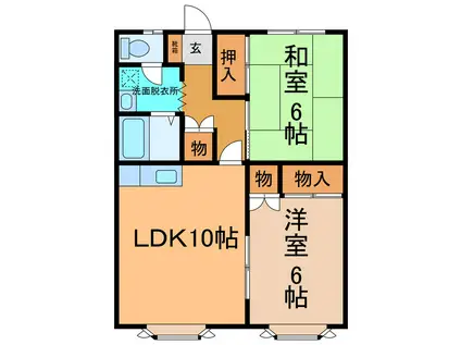 ピアーグリーン20(2LDK/2階)の間取り写真