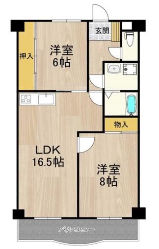パレーシャル21(2LDK/4階)の間取り写真