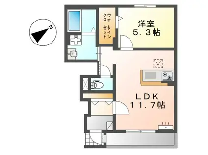 プロスパー(1LDK/1階)の間取り写真