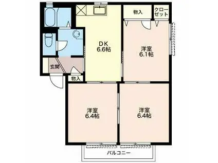 スターブルA(3DK/2階)の間取り写真