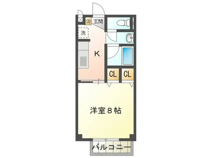 SUNALPHA(1K/1階)の間取り写真