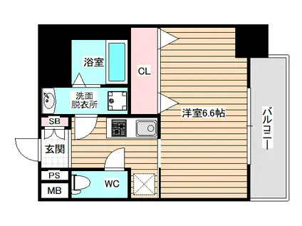 ラグゼ海老江2(1K/5階)の間取り写真
