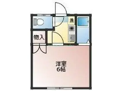 イオチハイツ6(1K/2階)の間取り写真