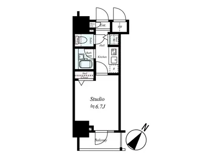 ガーラ・グランディ川崎(1K/7階)の間取り写真