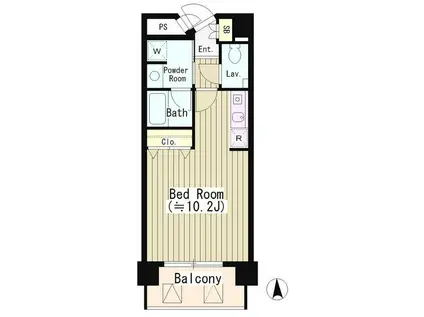 SUN恵比寿(ワンルーム/8階)の間取り写真