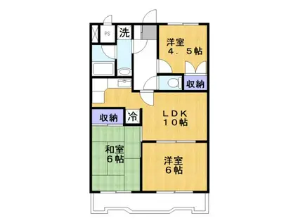 ルベール生田(3DK/5階)の間取り写真