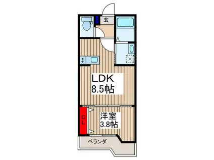 新河岸共同(1LDK/2階)の間取り写真