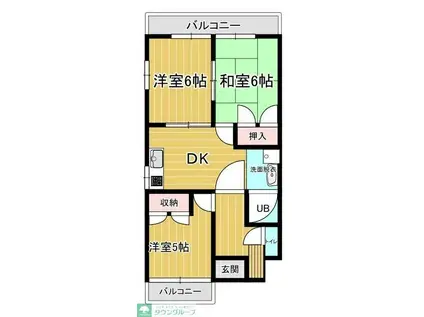 第2双葉マンション(3DK/3階)の間取り写真