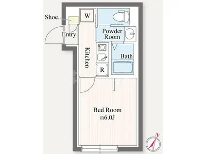 オプション坂下(1K/1階)の間取り写真