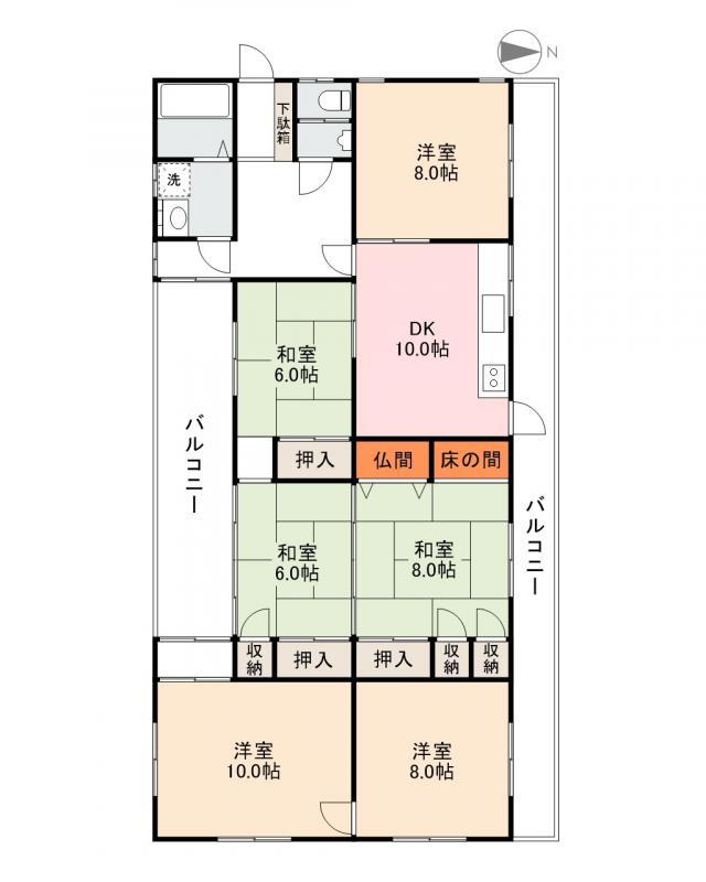 谷上ビル(6DK/2階)の間取り写真
