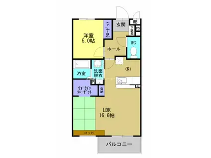 MAISON DE TETOII(1LDK/4階)の間取り写真