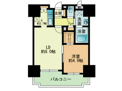 RJRプレシア吉塚駅前(1LDK/5階)の間取り写真