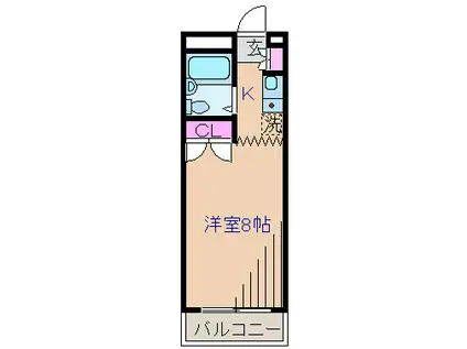 サンセットハイム(1K/3階)の間取り写真