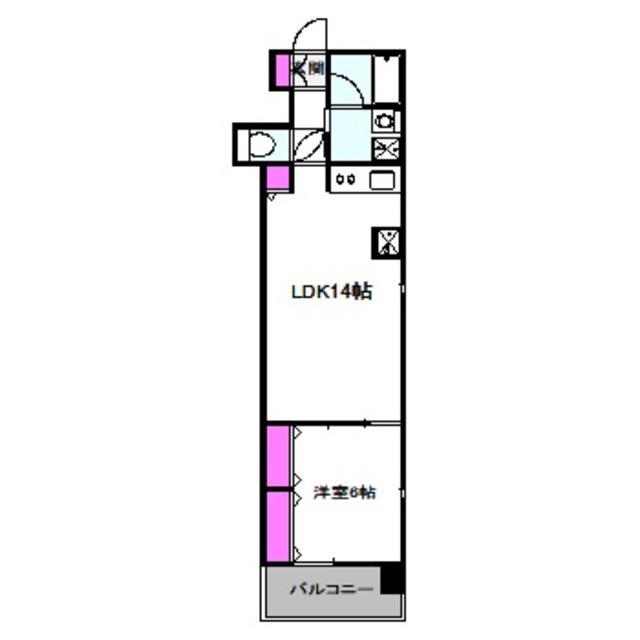 BROAD阿倍野阪南町RESIDENCE(1LDK/5階)の間取り写真