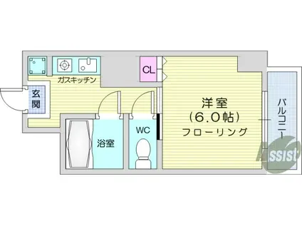 イーストCOATFRAME(1K/3階)の間取り写真