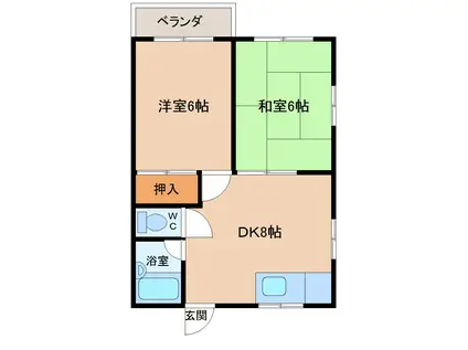 アパルトマンIMAZU(2DK/4階)の間取り写真