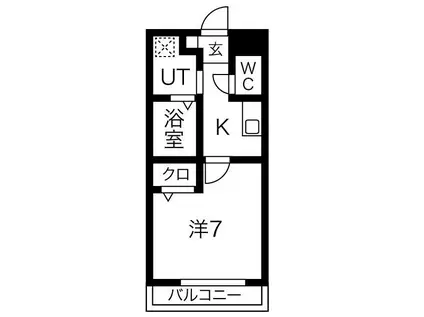 サリチェ烏森(1K/2階)の間取り写真