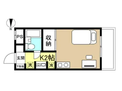 ラフォーレ武蔵中原(ワンルーム/1階)の間取り写真