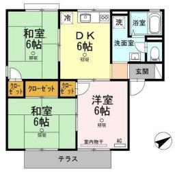 セジュール西浦A棟(3DK/1階)の間取り写真