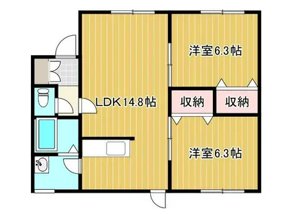 BLANC NOIRIII(2LDK/2階)の間取り写真