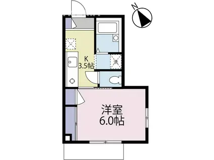 プリマベーラ永福(1K/1階)の間取り写真